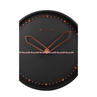 Nextime Wall Clock Cross Black 35cm Jam Dinding Bulat Hitam Orange Next Time Nexttime
