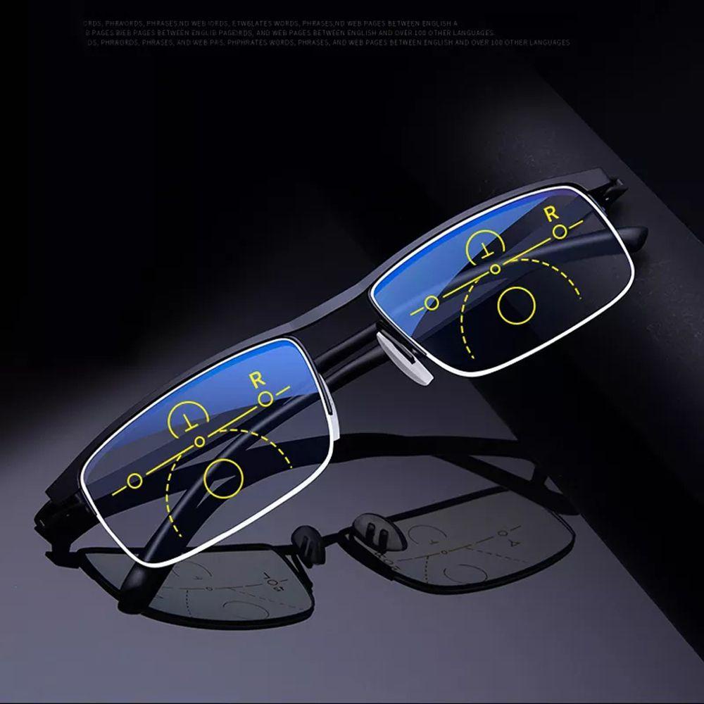 Nickolas1 Dual Light Presbyopia Kacamata Travel Anti-Letih Vision Care Penyesuaian Otomatis Cahaya Biru Bukti Baca Pembesaran Hyperopia Kacamata