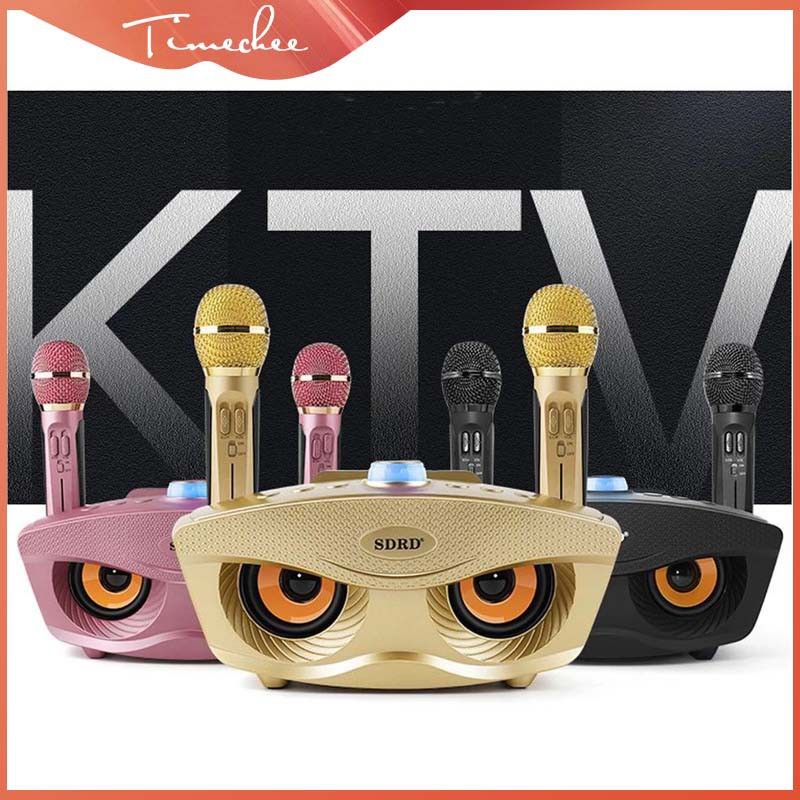 SDRD 306 Karaoke Speaker Bluetooth Dengan 2 Microphone Wireless Hitam