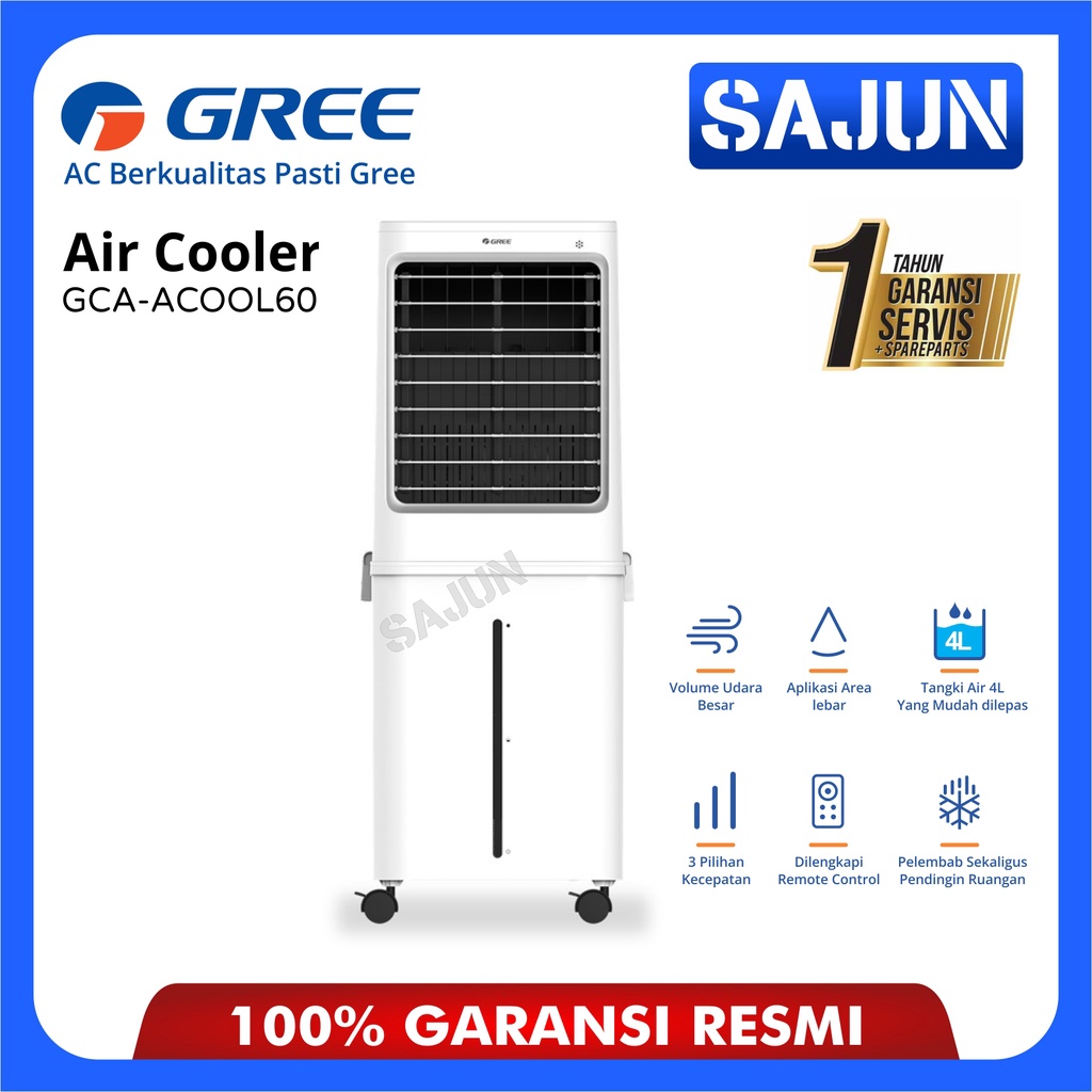 GREE Air Cooler 60 Liter Penyejuk &amp; Humidifier Honeycomb GCA-ACOOL60