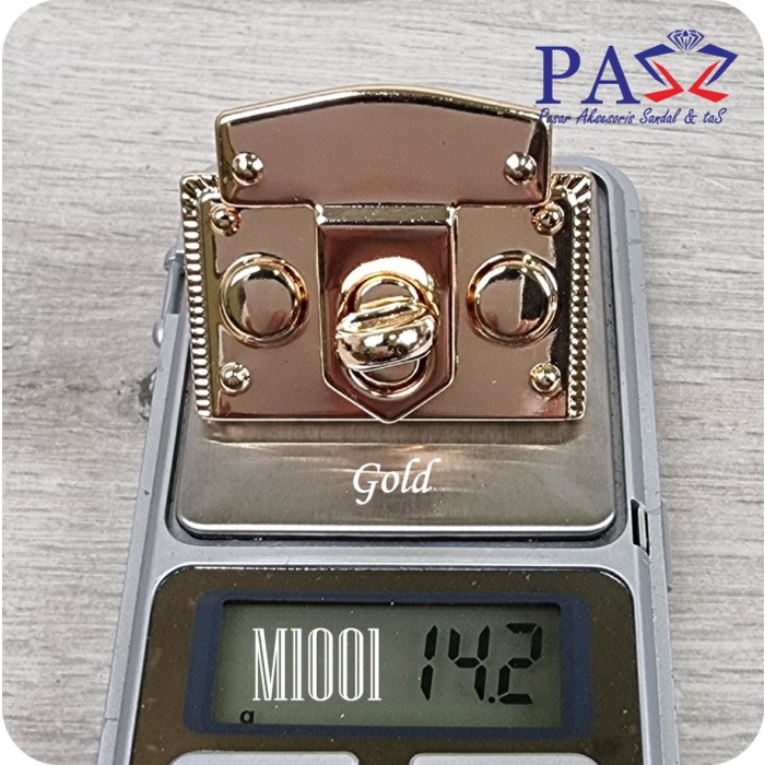 MURAH Kunci Tas Putar Besi M1001 - Gold