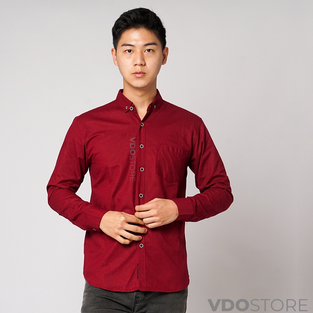 KEMEJA PRIA MAROON BASIC LENGAN PANJANG BAJU DEWASA POLOS PREMIUM KEMEJA MERAH KERJA TEBAL M L XL MEN SHIRT KEMEJA KANTOR FORMAL SANTAI CASUAL SEMI KASUAL VIRAL MURAH KATUN KUALITAS