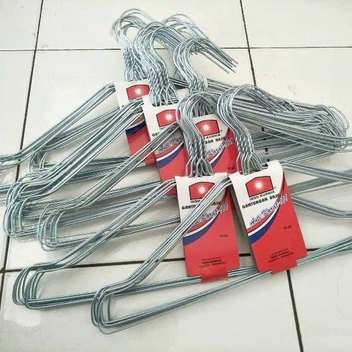 HANGER KAWAT STAINLESS GANTUNGAN BAJU ISI 10 PCS