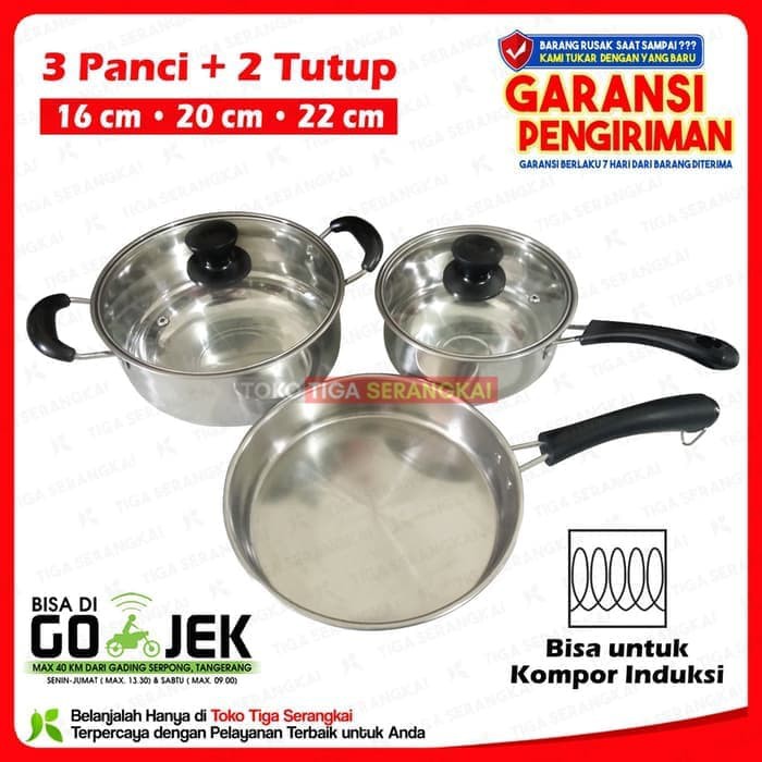 Happy Call Panci Set Stainless Steel 5 pcs JE50333