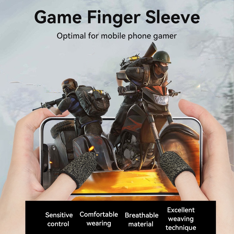 Vention Sarung Jari Bahan Serat Silver Flexible Breathable Untuk Game Handphone