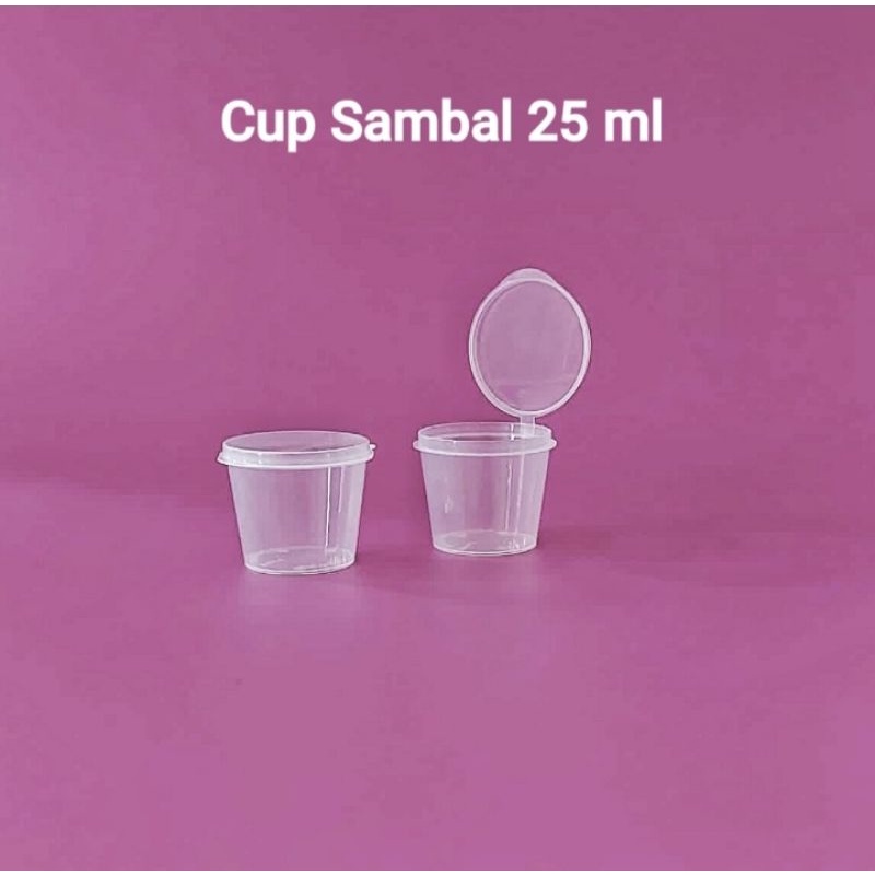 CUP SAMBAL SAOS 25ML & 35ML / CUP TEMPAT SAOS PLASTIK 25ML & 35ML / ISI 50 PCS / PACK