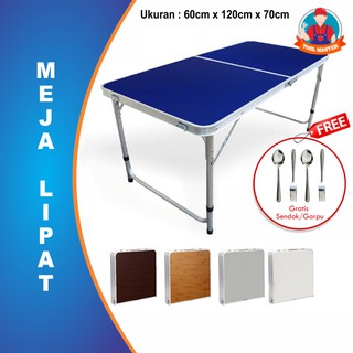 COD Meja LIpat Portable FREE 1 Lusin Sendok Garpu Meja COD Meja LIpat Portable FREE 1 Lusin Sendok Garpu Meja