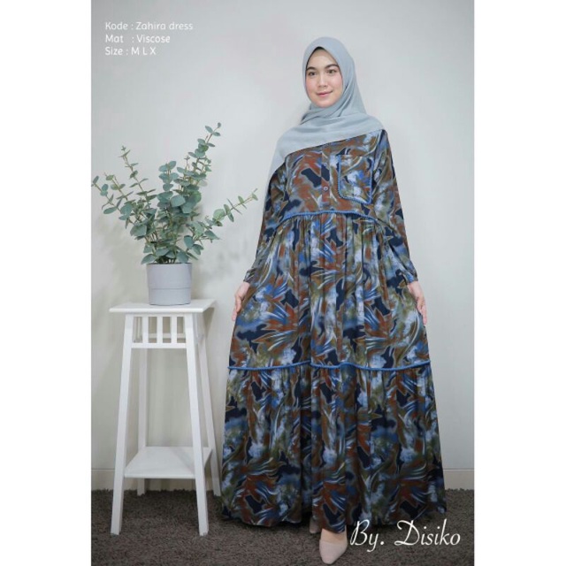 NABILA DRESS by disiko exclusive @225 gamis premium viscose size l xl busui muslimah terbaru murah