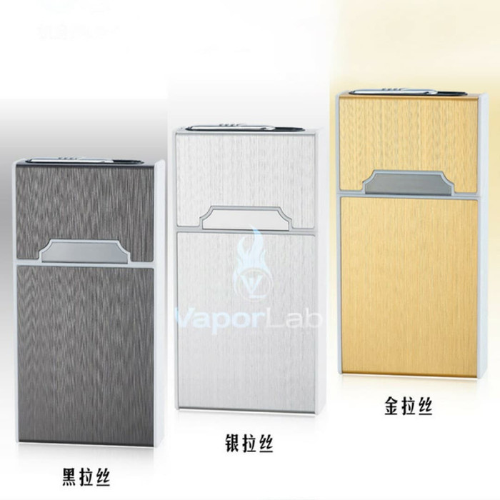 kotak box tempat rokok korek usb elektrik cigarette case lighter A5 - 95100- GOLD
