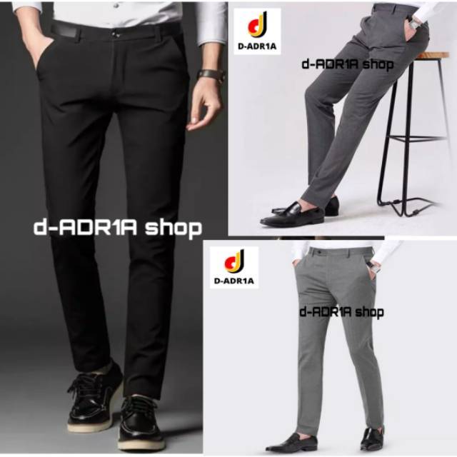 Celana Formal Pria Panjang Slimfit Kantor Kerja Bahan