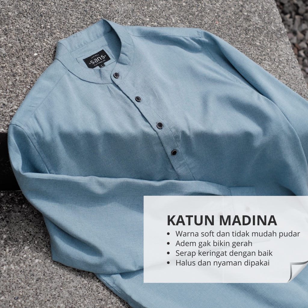 Baju Koko Kurta Dewasa Lengan Panjang Material Catton Adem Serap Keringat