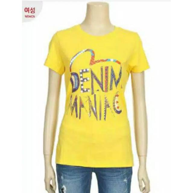 ★NEW★EVISU Kaos tulisan "Denim Maniac" beli di Korea Original