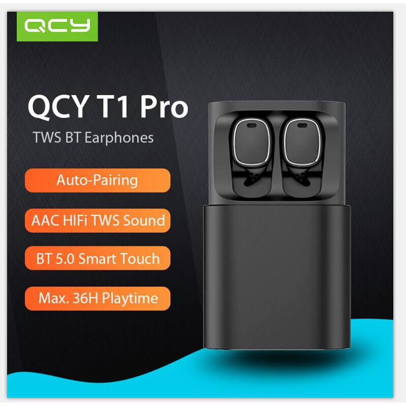 Jual QCY T1 PRO TWS Bluetooth Wireless Earbuds WITH MIC - ORIGINAL