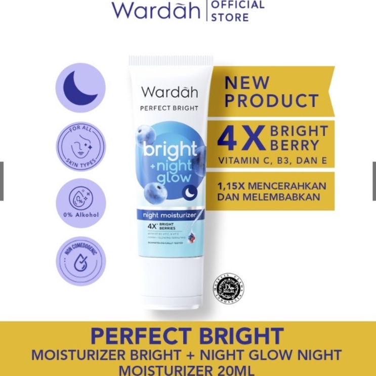 (NEW) WARDAH PERFECT BRIGHT NIGHT GLOW MOISTURIZER