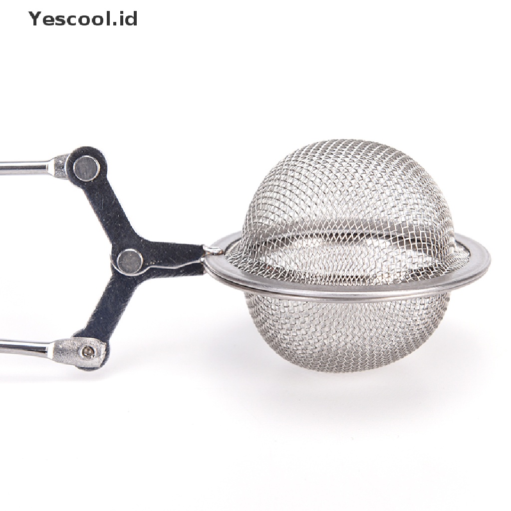 【Yescool】 Stainless Steel Spoon Tea Ball Infuser Filter Squeeze Leaves Herb Mesh Strainer .