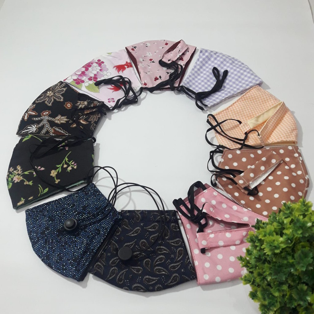 Masker Kain Motif Modern - Hijab Freindly