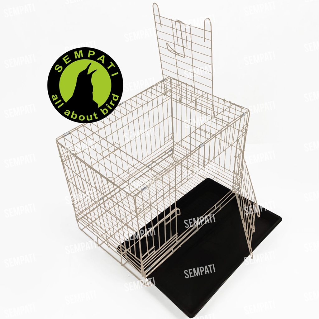 KANDANG KUCING BESI IMPORT LIPAT PET CARGO KANDANG HEWAN KANDANG KELINCI ANJING SANGKAR KUCING KDCAT-CREAM