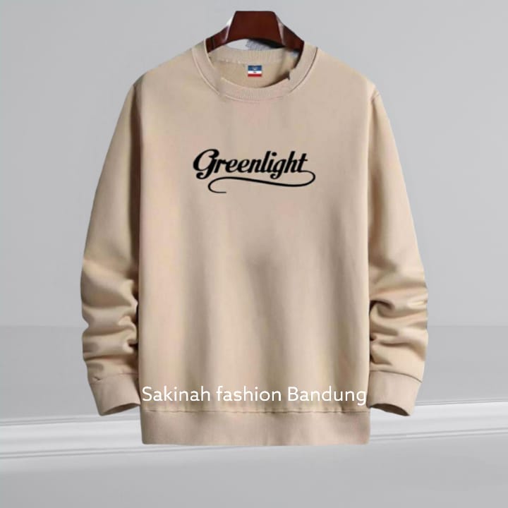 CREWNECK GREENLIGHT PRIA - WANITA  TERBARU / KOREAN STYLE BAHAN FLEECE KATUN LEMBUT DAN TEBAL