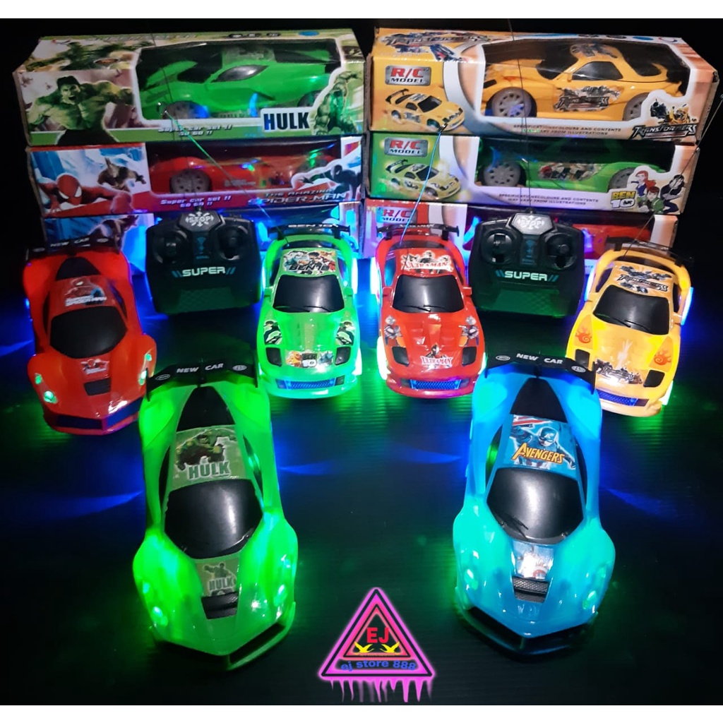 Mainan Mobil Remote Control R/C Mini Super Car Roda Led Nyala 963d