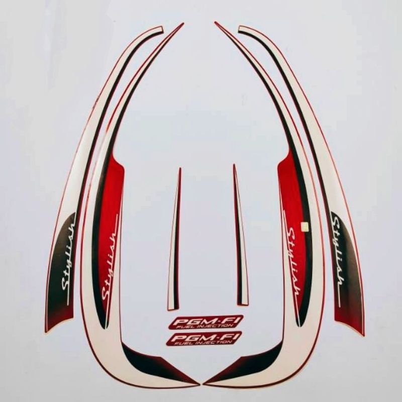 STRIPING STICKER SCOOPY STYLISH 2013 WARNA MERAH STICKER SCOOPY 2013 STYLISH MERAH
