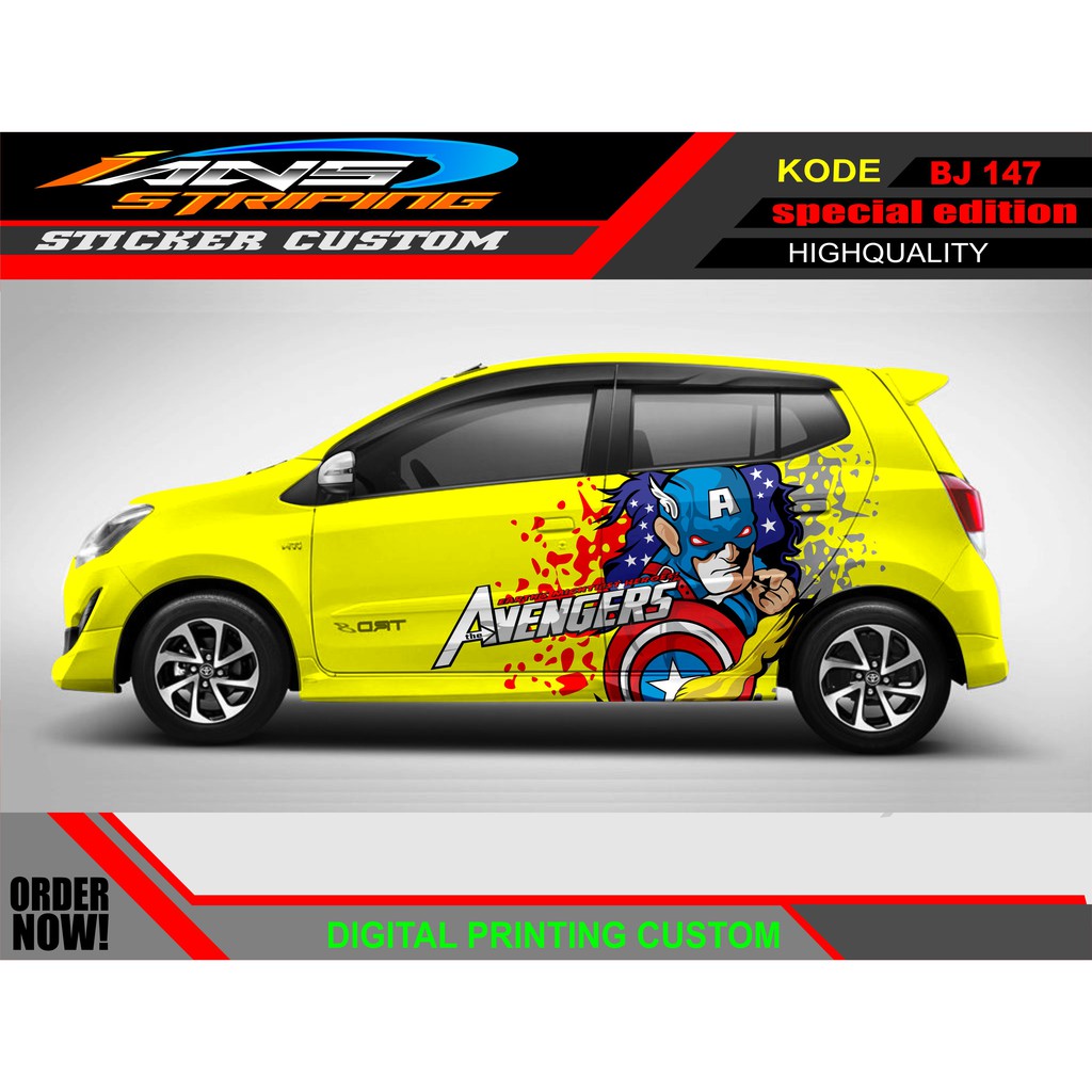 STIKER VARIASI AGYA AYLA / STICKER HONDA JAZZ / STICKER DECAL MOBIL JAZZ / DECAL STICKER MOBIL HONDA