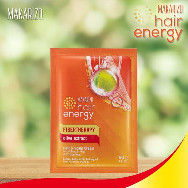 [1 SACHET] MAKARIZO Hair Energy Fibertherapy Hair &amp; Scalp CREAMBATH 60GR