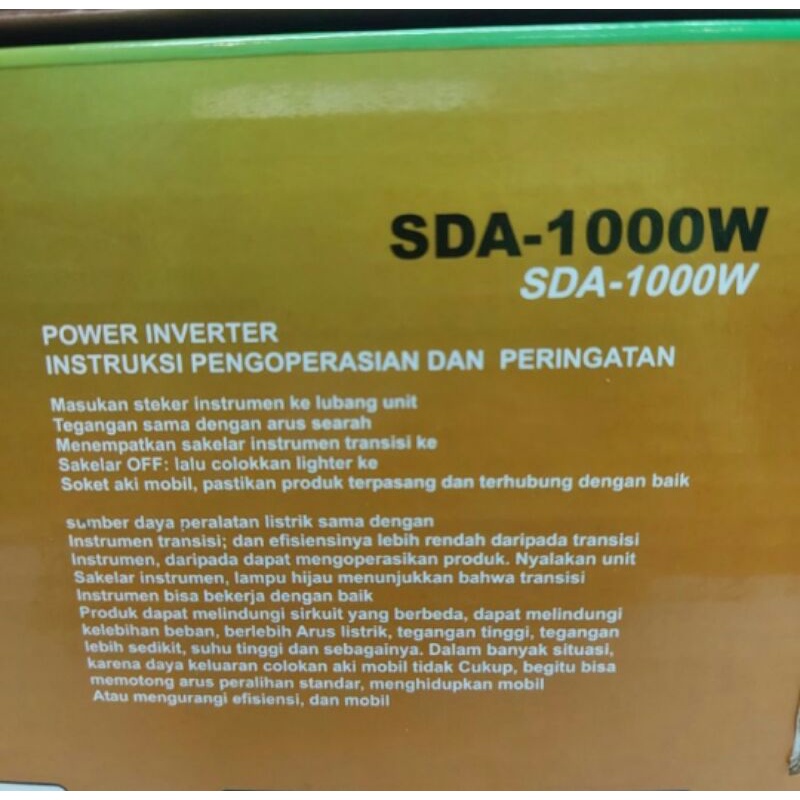 Cod Power Inventer Sunpro Mobil SDA 1000Watt Multifungsi