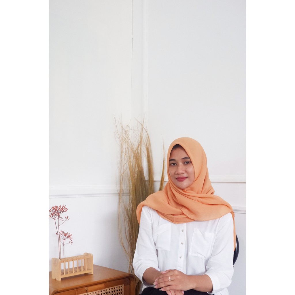 50 warna BELLA SQUARE JILBAB SEGI EMPAT POLLYCOTTON-bella orange