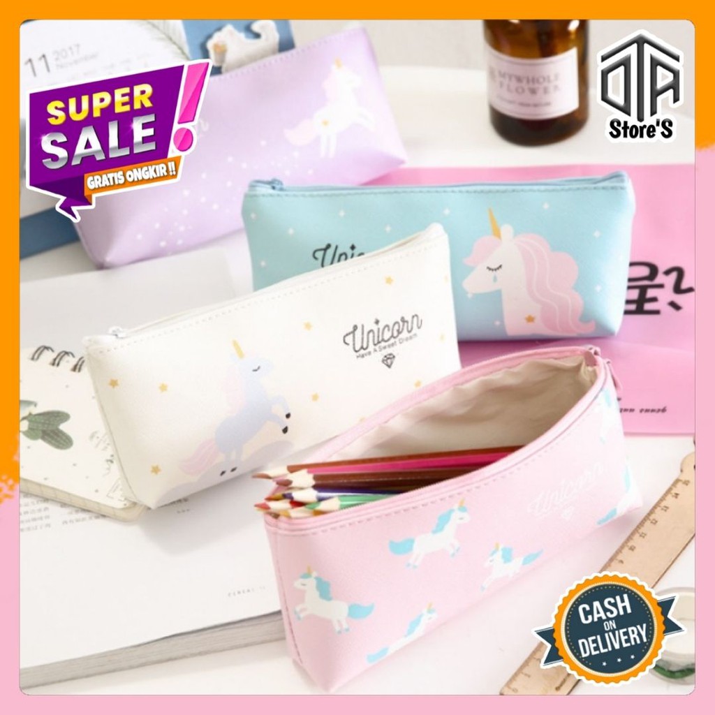 

Tempat Pensil Motif Little Unicorn Lucu