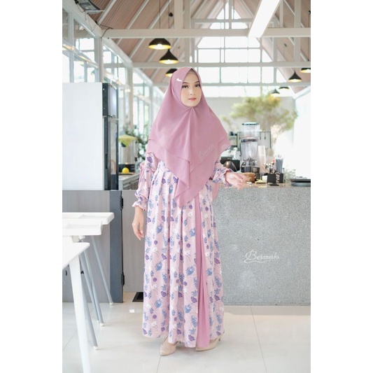 TERMURAH Setelan syari pakaian muslim baju gamis murah Ori By Bermerks set jilbab murah