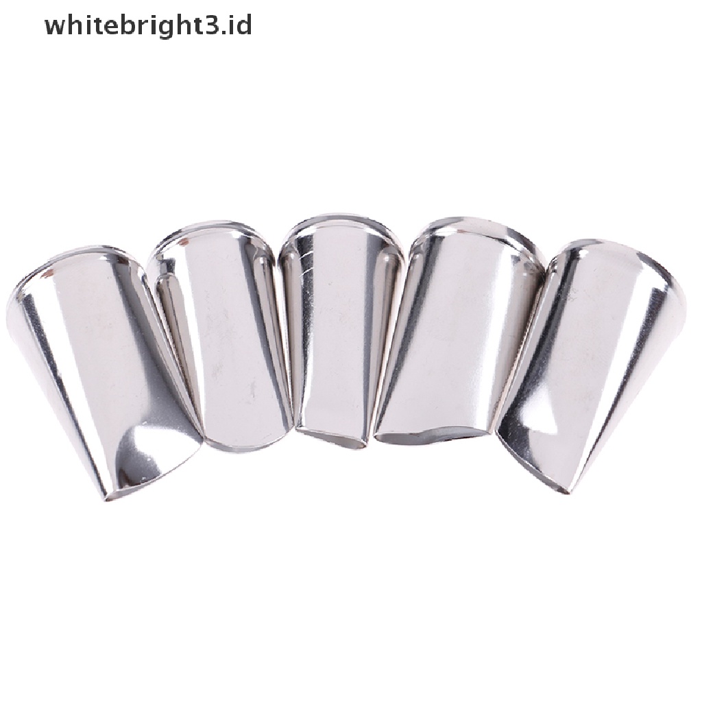 (whitebright3.id) 5pcs Spuit Piping Bahan Metal Bentuk Bunga Mawar Untuk Dekorasi Kue