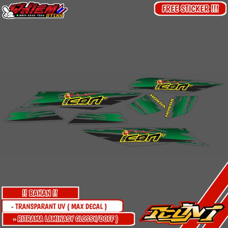 Striping Transparan Beat Karbu Icon Sport