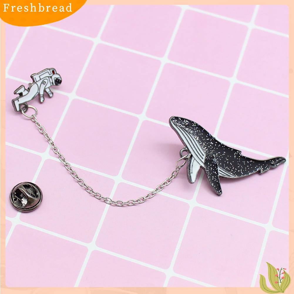 [Fresh] 1 Set Bros Pin Kerah Motif Kartun Ikan Paus Lucu untuk Pria / Wanita