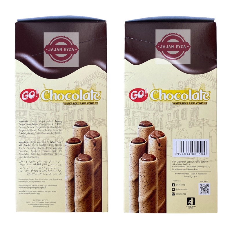 

2Xbtygneal Sakha Snack ) Siantar Top Go Chocolate 1 Box Isi 24Pcs