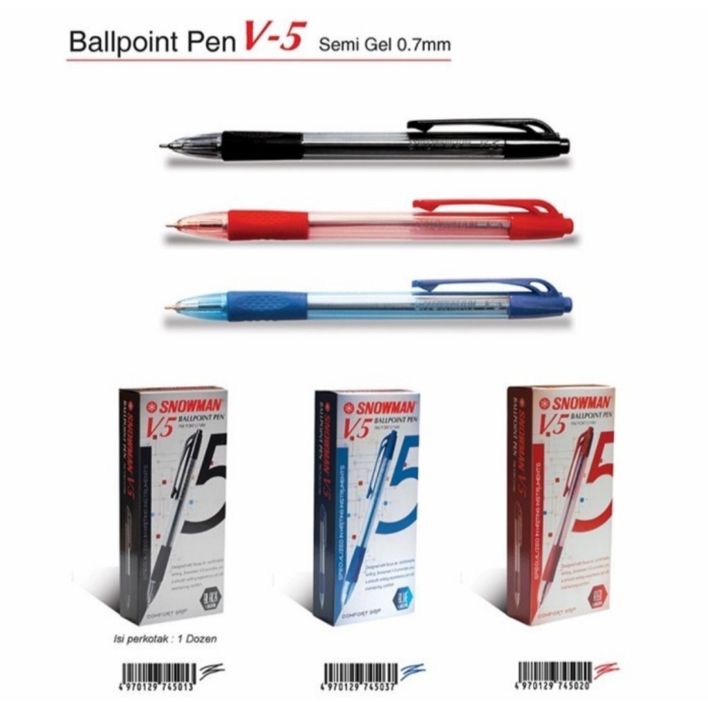 

HD Pulpen SNOWMAN V.5 0.7mm / Ballpoint Pen SNOWMAN / Pena Gel