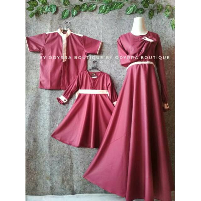 Couple Set Family Kemeja Ayah Gamis Ibu Dan Anak