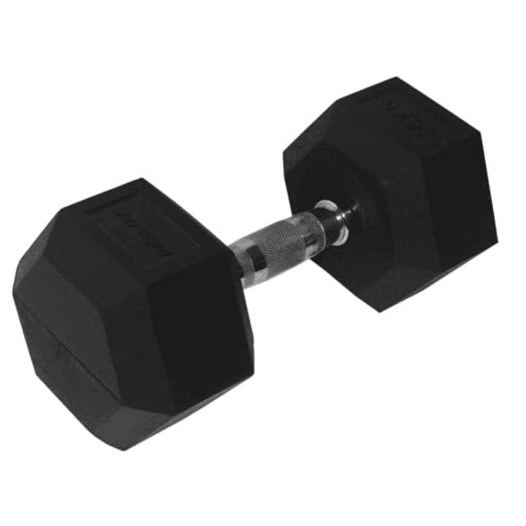 BERWYN 15KG HEXAGONAL RUBBERISED DUMBBELL / DUMBELL