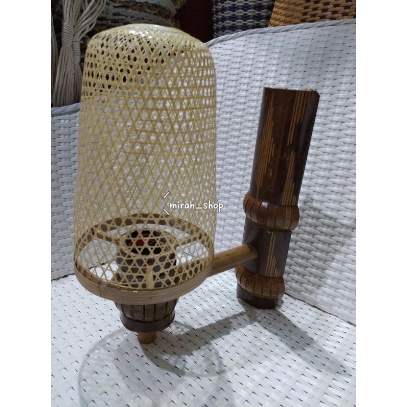 Lampu tempel,lampu bambu