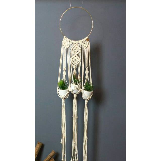 MACRAME PLANT HANGER GANTUNGAN  POT  MACRAME MPH009 