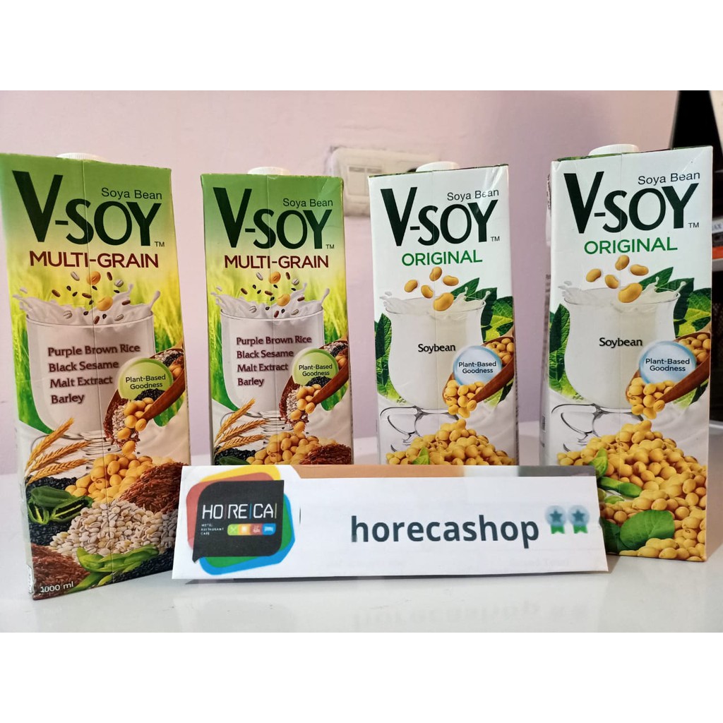 

Vsoy Susu Kedelai Original / Multi Grain | V-soy Soya Milk 1 Liter UHT