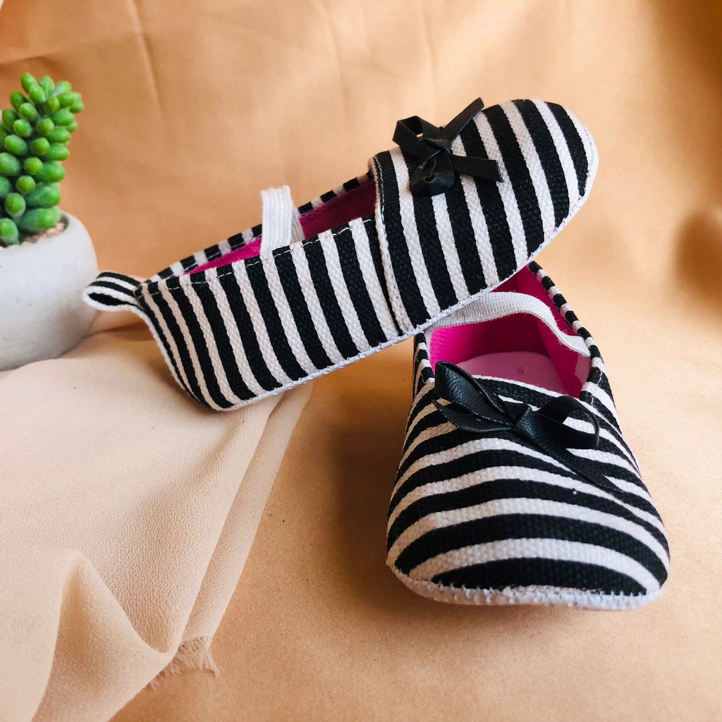 Sepatu PRE PITA Prewalker Bayi Perempuan Umur 0 Bulan - 12 Bulan Model Slip on Aksen Pita Baby Girl Lucu Murah PRE BLASTER