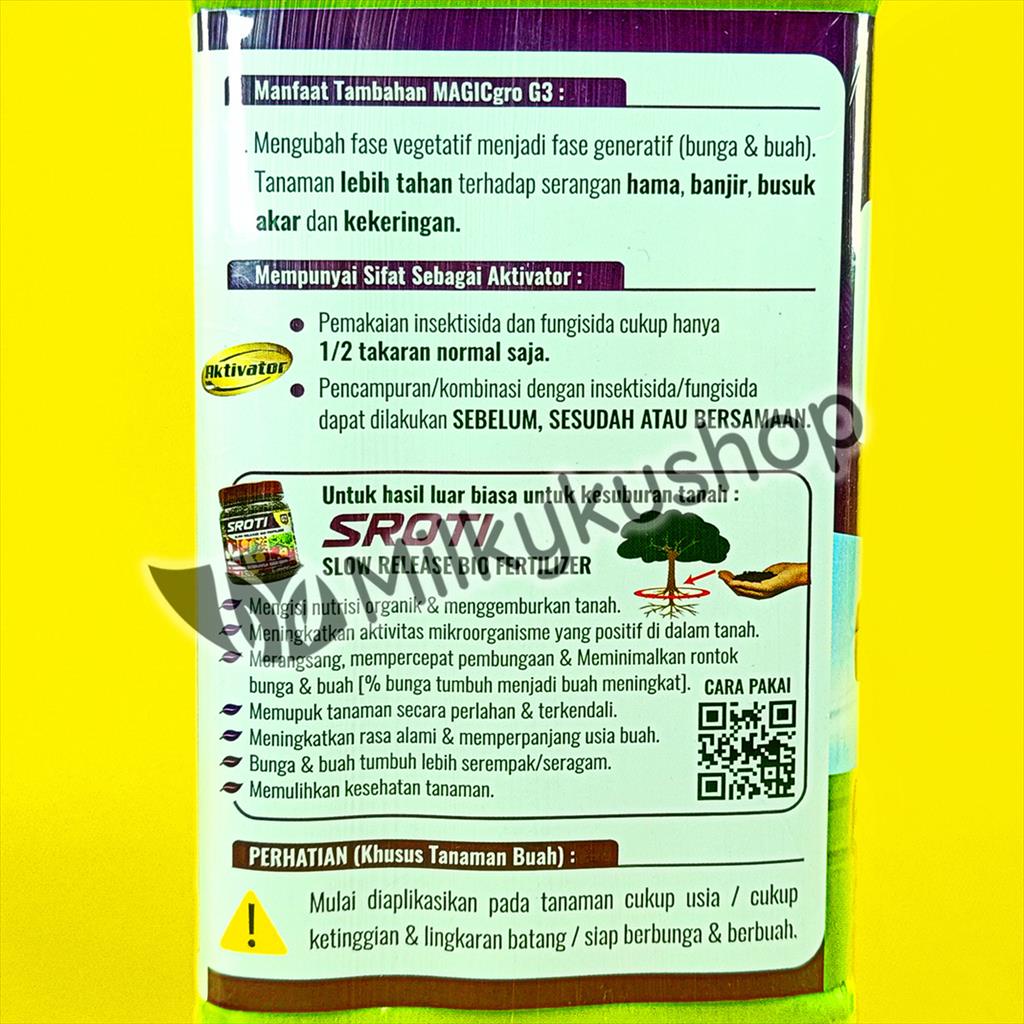 PUPUK CAIR MAGICGRO G3 FLOWER AND FRUIT FERTILIZER 998 ML