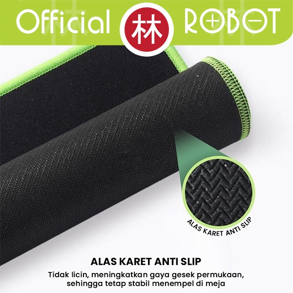 ROBOT - RP05 Mousepad Anti Slip Gaming Polos Hitam Murah Rubber ORI