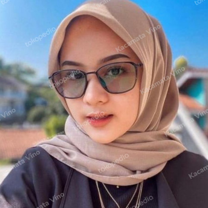 Kacamata Anti Radiasi Photocromic Wanita - Hitam Glossy, Radiasi Suprsin New