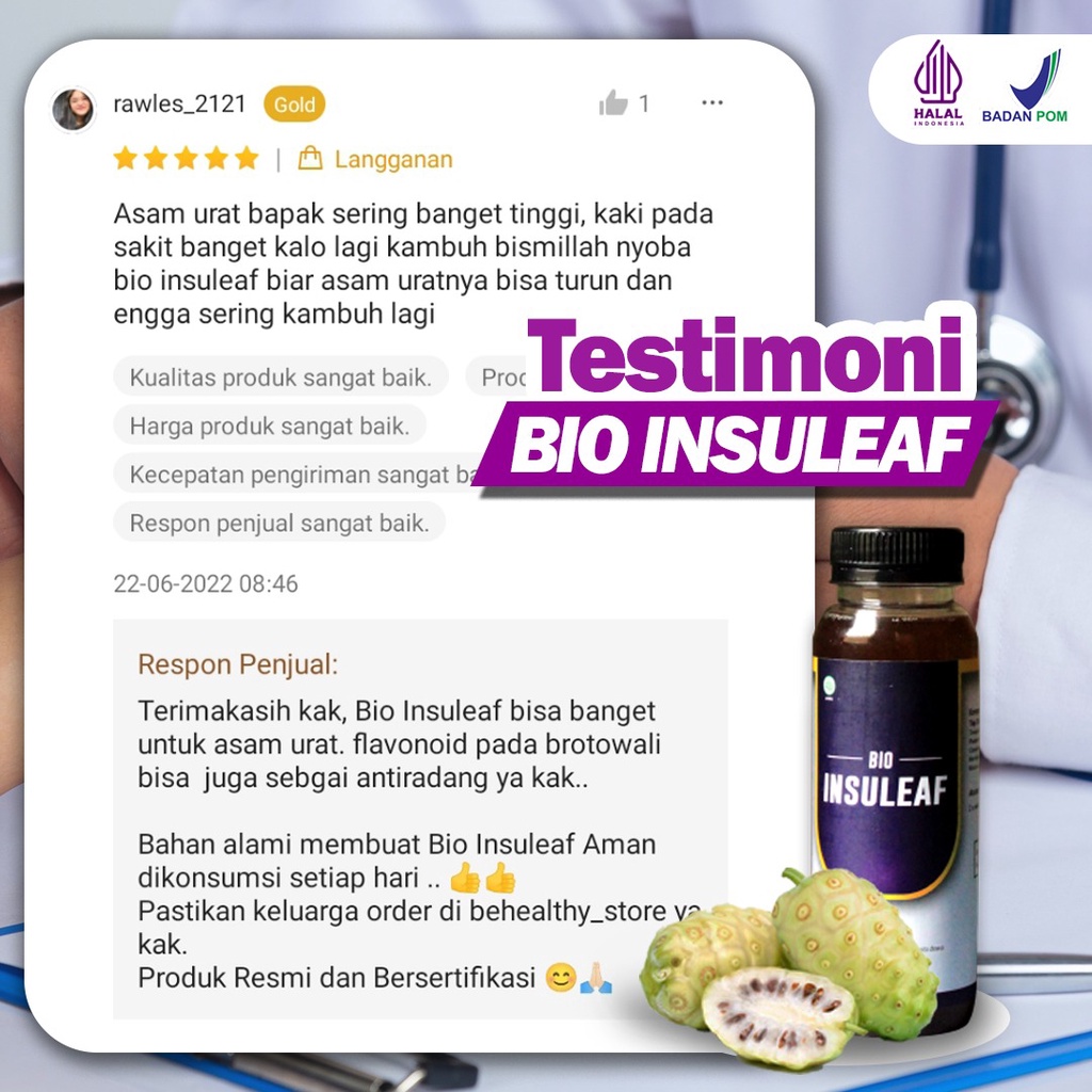 Bio Insuleaf – Herbal Alami Cegah Diabetes Tingkatkan Daya Tahan Tubuh Bantu Turunkan Gula Darah Cegah Kencing Manis Asam Urat &amp; Kolesterol