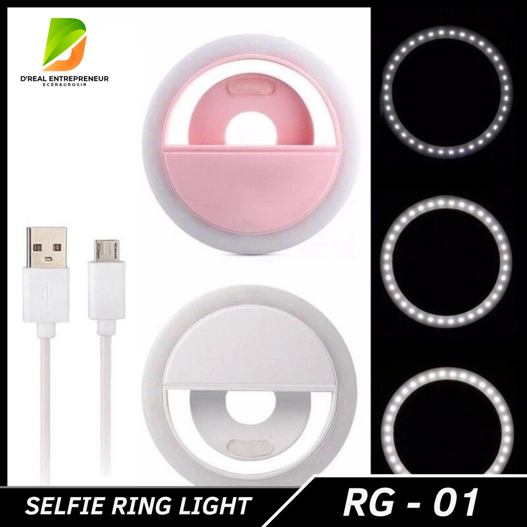 Selfie Ring Light LED Lampu Jepit HP Portable Vlogger RK-12