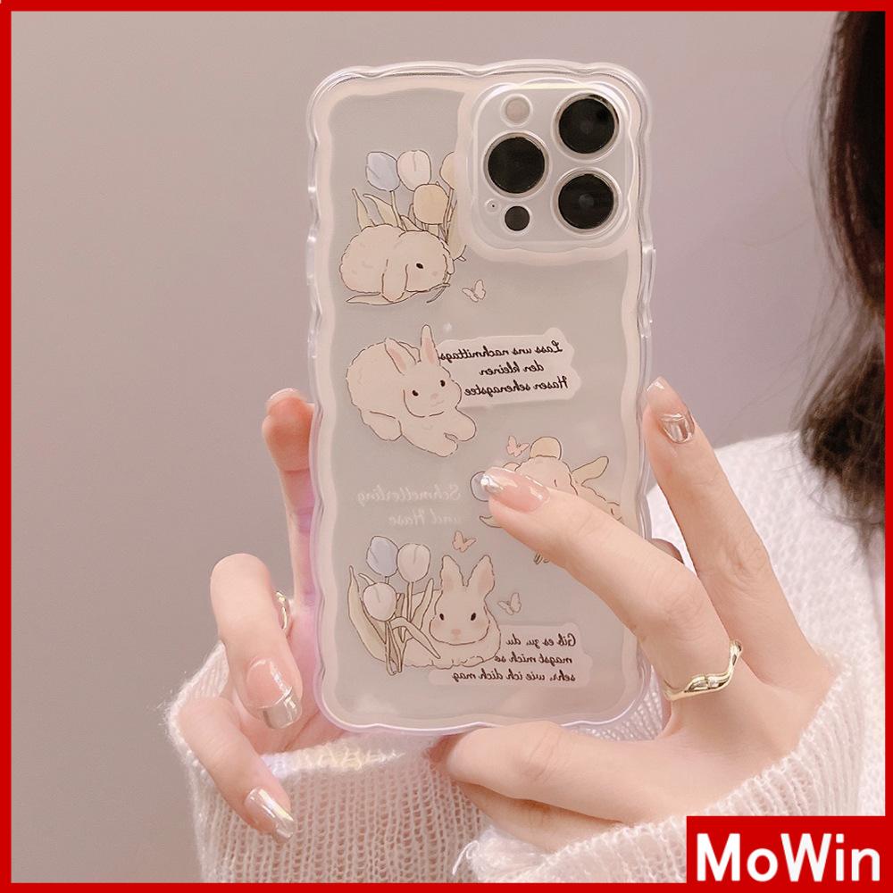 Soft Case Silikon Transparan Anti Slip Shockproof Motif Kelinci Untuk iPhone 13 Pro Max 12 Pro Max 11 7Plus