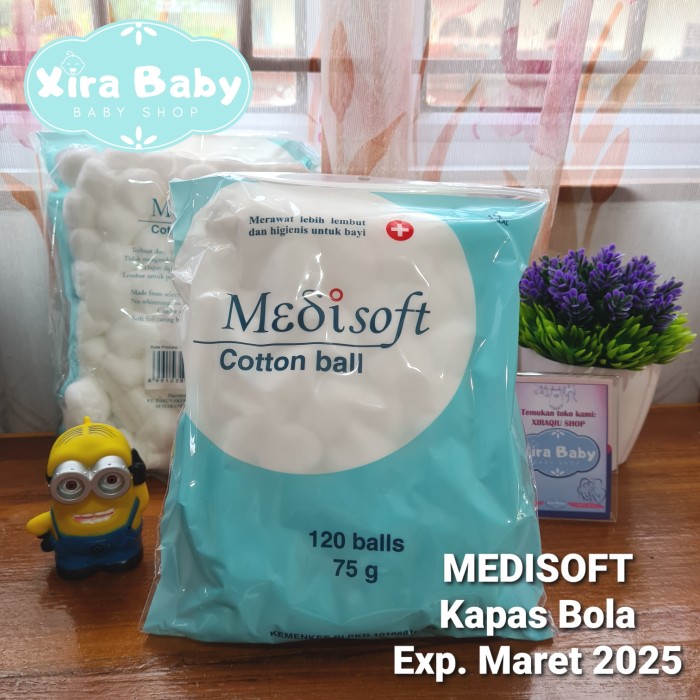 Kapas Bulat MEDISOFT Cotton Ball Kapas Bayi untuk Pantat Bayi GROSIR - MEDISOFT 1pc