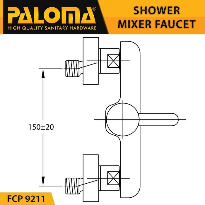 PALOMA FCP 9211 Keran Mixer Shower Mandi Panas Dingin Kran Air