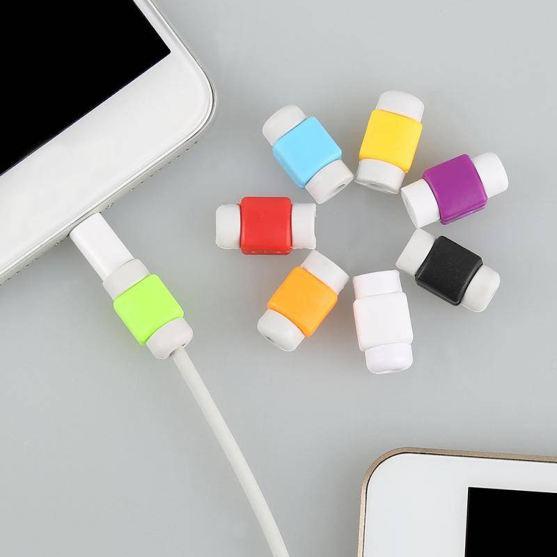 1pc Pelindung Kabel USB Earphone Mini Universal Warna Acak Untuk Smartphone
